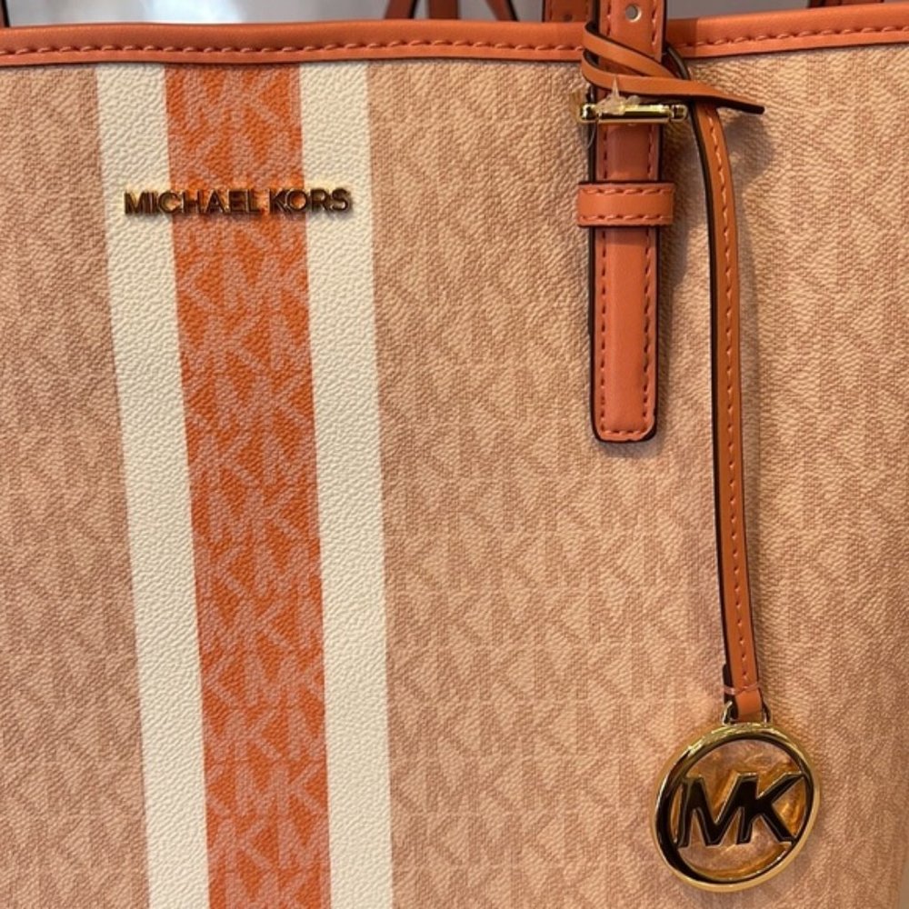 Michael Kors Jet Set Travel Medium Carryall Tote Sherbert Multi - Picture 3 of 16